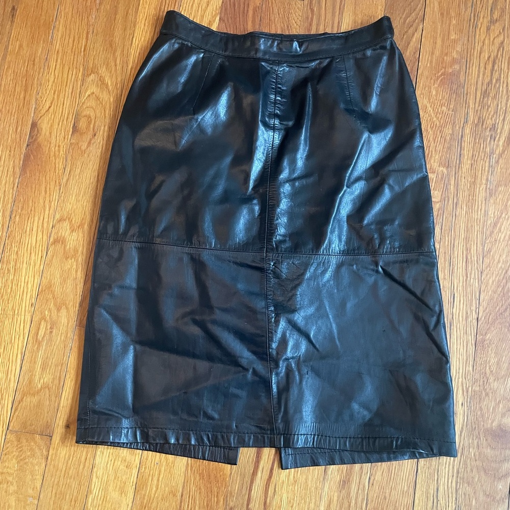 Soft Leather Black Pencil Skirt